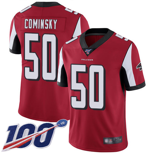 Atlanta Falcons Limited Red Men John Cominsky Home Jersey NFL Football #50 100th Season Vapor Untouchable